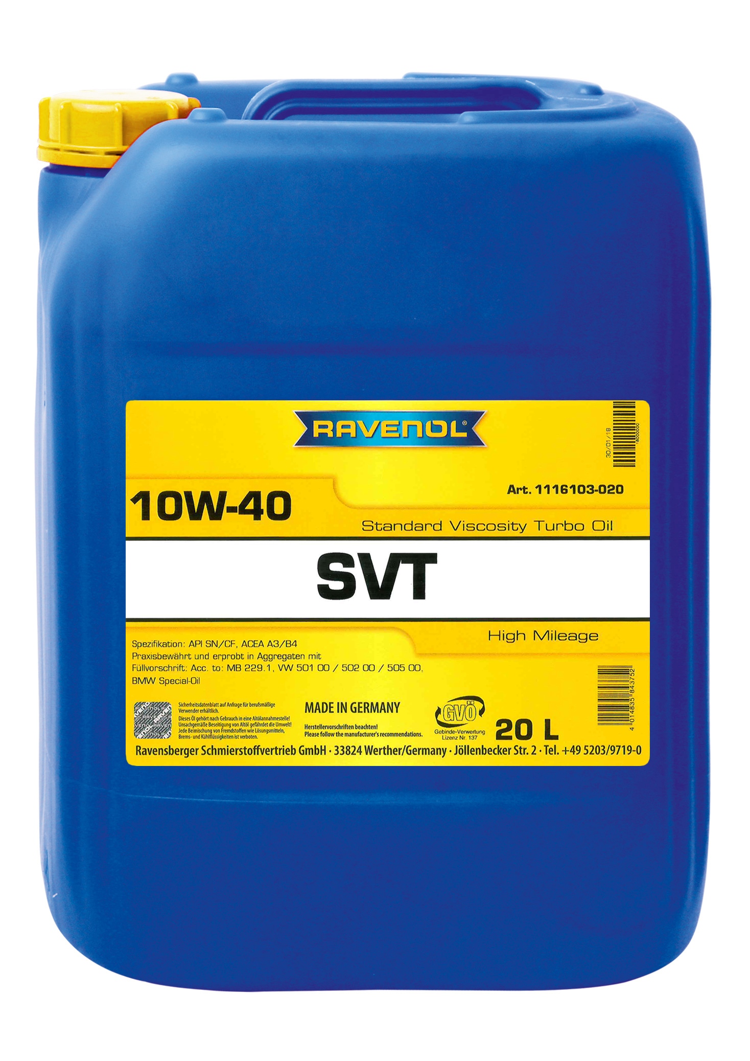 Ravenol SVT Stand. Viscosity Turbo Oil SAE 10W-40