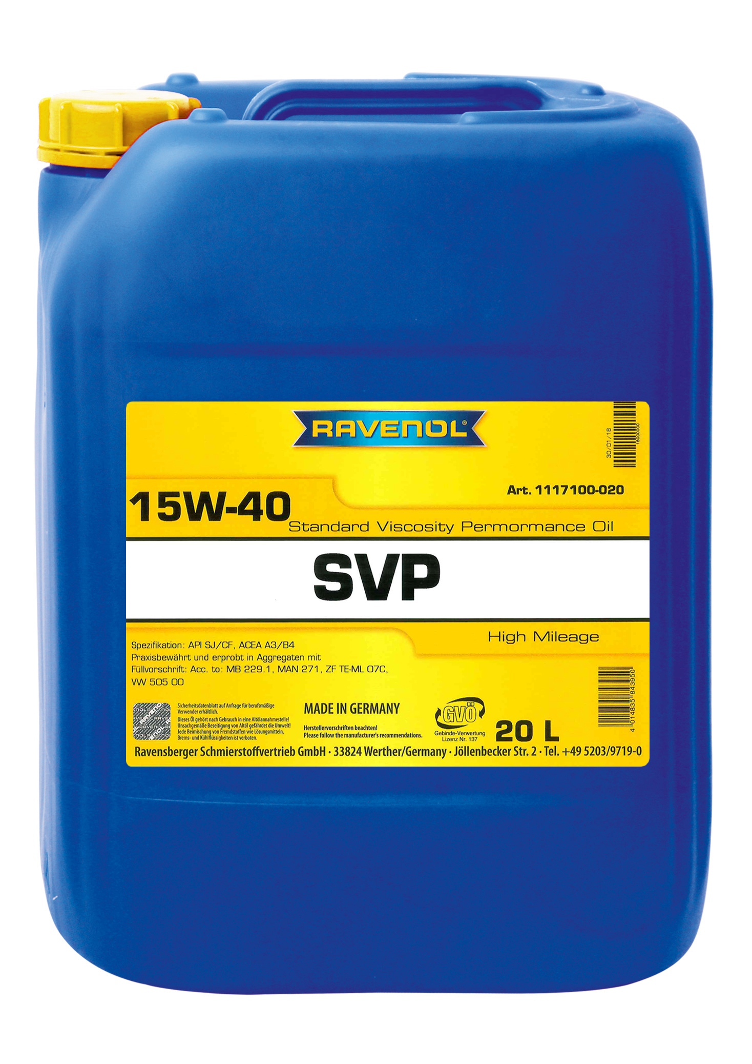 Ravenol SVP Stand. Viscos. Perform. Oil SAE 15W-40