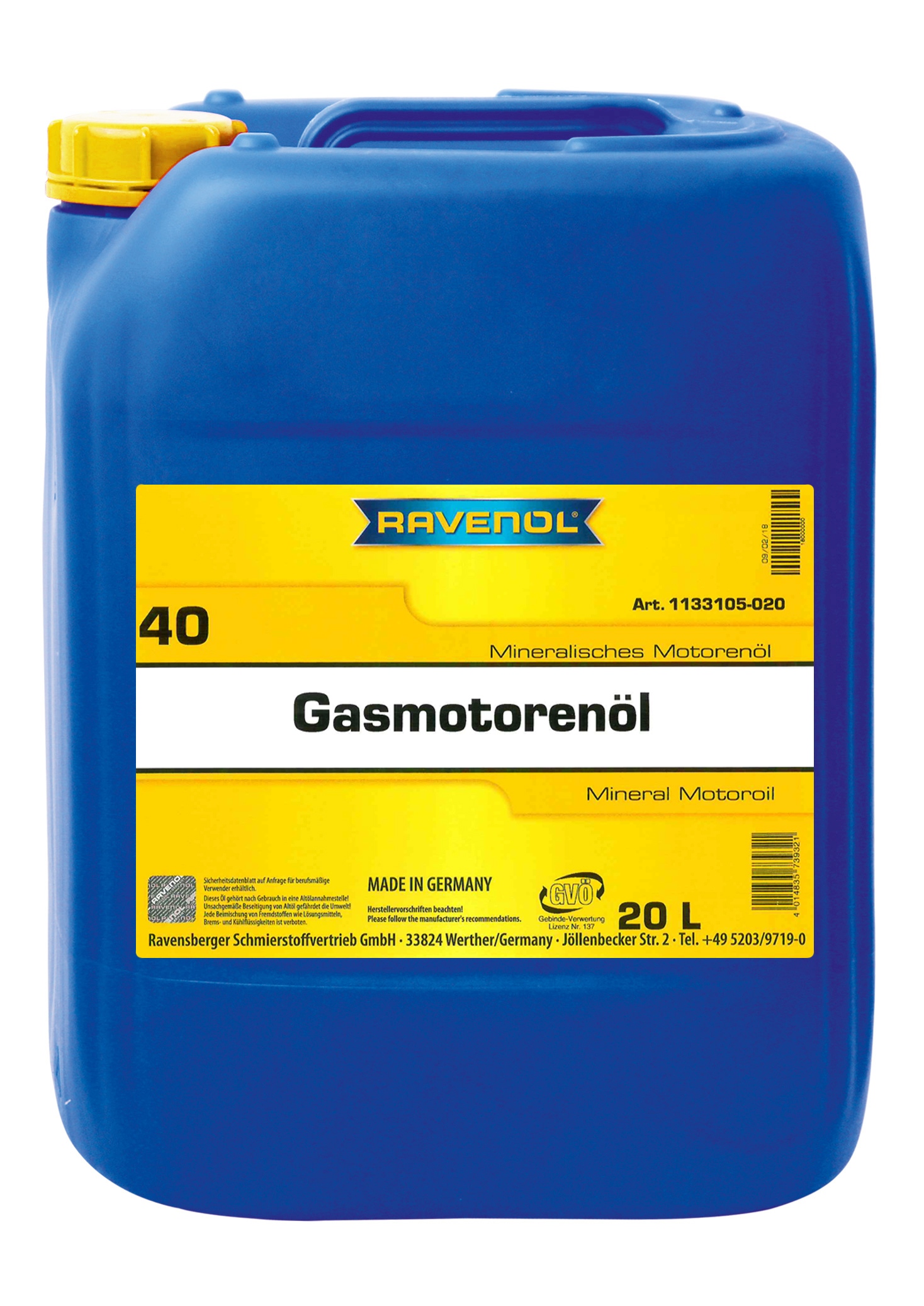 Ravenol Gasmotorenöl SAE 40